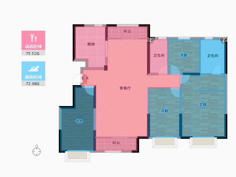 山东省-济南市-济南中海国际社区-133.01-户型库-动静分区