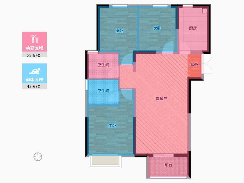 河南省-郑州市-正商河峪洲-86.89-户型库-动静分区