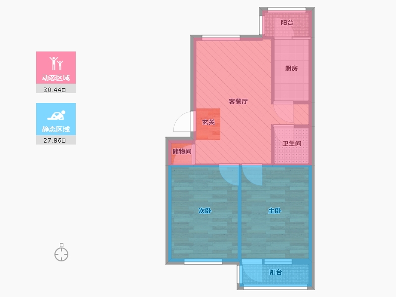 北京-北京市-郝庄家园-51.08-户型库-动静分区