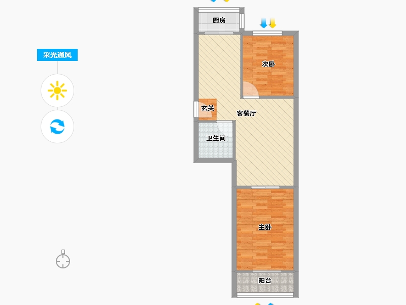 天津-天津市-东海花园-56.59-户型库-采光通风