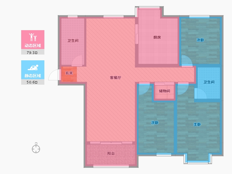 山东省-潍坊市-万福园小区-113.62-户型库-动静分区