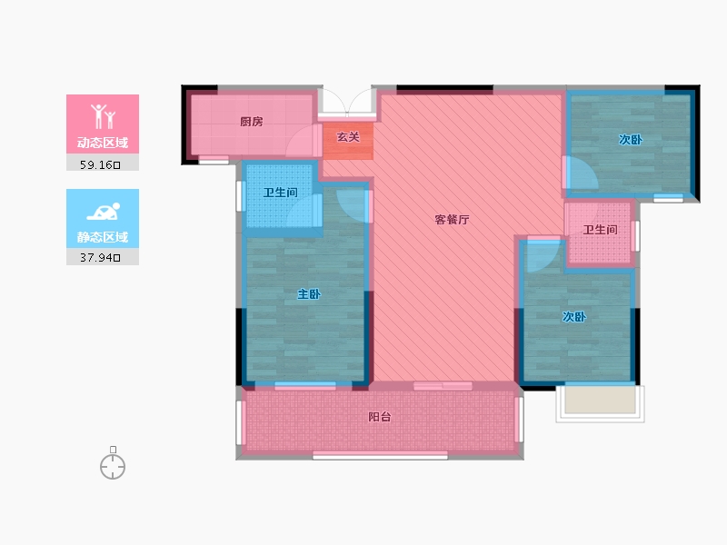 湖北省-宜昌市-英郡年华二期-84.01-户型库-动静分区