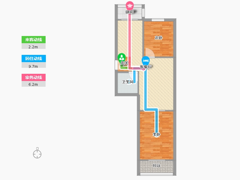 天津-天津市-东海花园-56.02-户型库-动静线