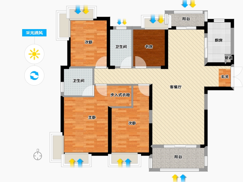 江西省-南昌市-紫金城-108.96-户型库-采光通风