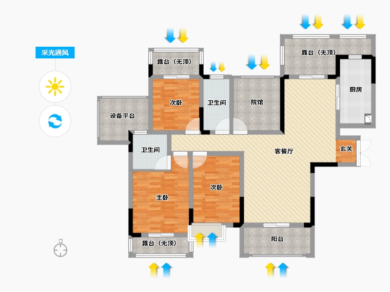 贵州省-毕节市-燕山壹号-125.69-户型库-采光通风