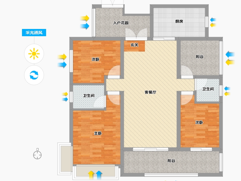 湖南省-株洲市-天玺湾-101.53-户型库-采光通风