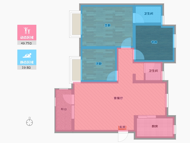 河北省-沧州市-泰享嘉府(建设中)-77.37-户型库-动静分区