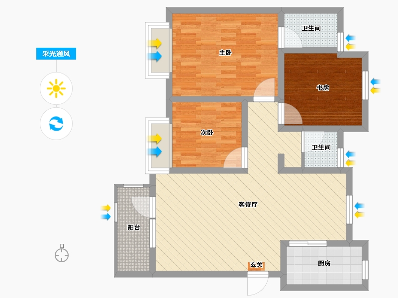 河北省-沧州市-泰享嘉府(建设中)-77.37-户型库-采光通风