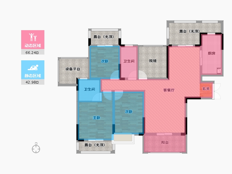 贵州省-毕节市-燕山壹号-125.69-户型库-动静分区