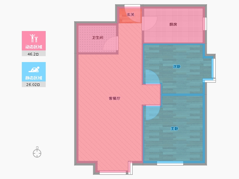 北京-北京市-万芳园二区-65.36-户型库-动静分区