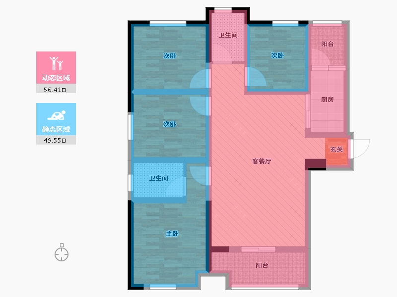 湖南省-长沙市-星语林南壹号-91.12-户型库-动静分区