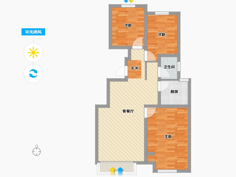 河北省-邢台市-皓顺壹号院-71.18-户型库-采光通风