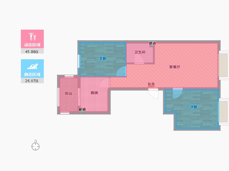 内蒙古自治区-包头市-中晟华悦-63.54-户型库-动静分区