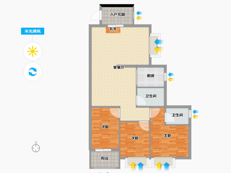 广东省-揭阳市-港墘农民公寓-96.00-户型库-采光通风