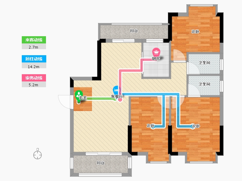 广西壮族自治区-梧州市-泰基巴黎公馆-86.60-户型库-动静线