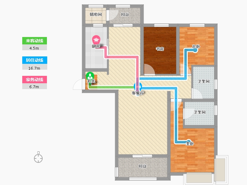 河北省-石家庄市-中冶德贤公馆-98.51-户型库-动静线