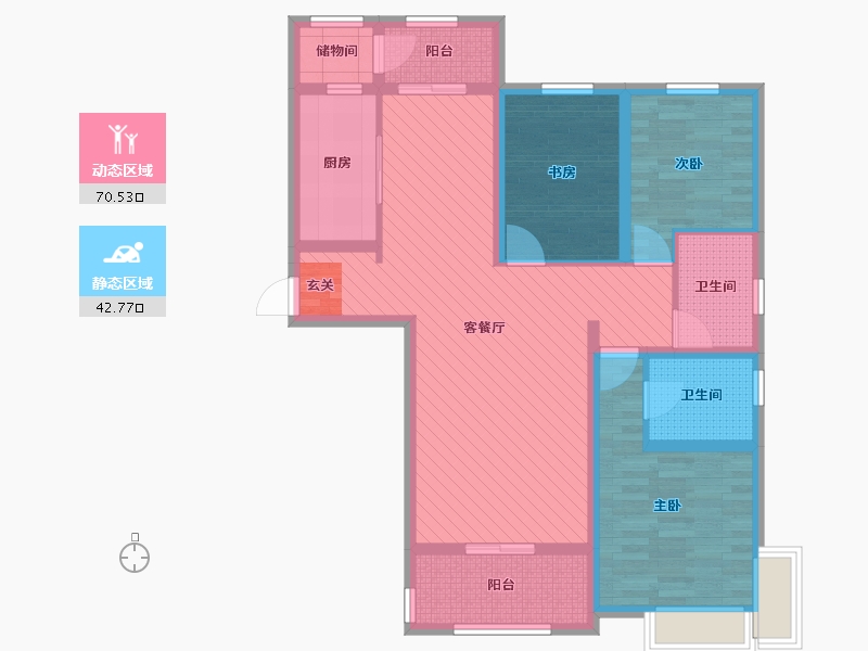 河北省-石家庄市-中冶德贤公馆-98.51-户型库-动静分区