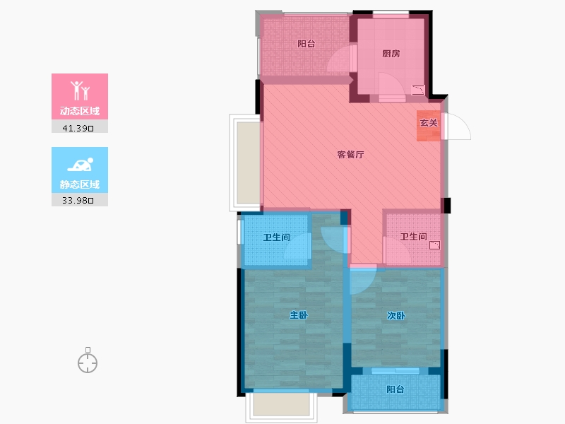 浙江省-杭州市-杭钢尚堂府-65.48-户型库-动静分区