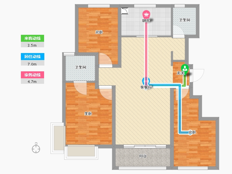 山东省-济南市-龙湖春江悦茗-96.80-户型库-动静线