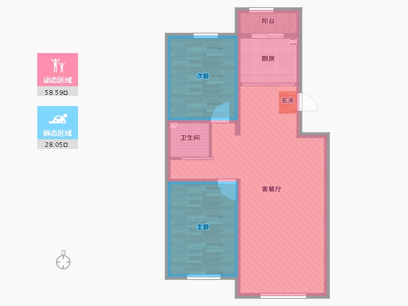 吉林省-松原市-镜湖小区-76.63-户型库-动静分区