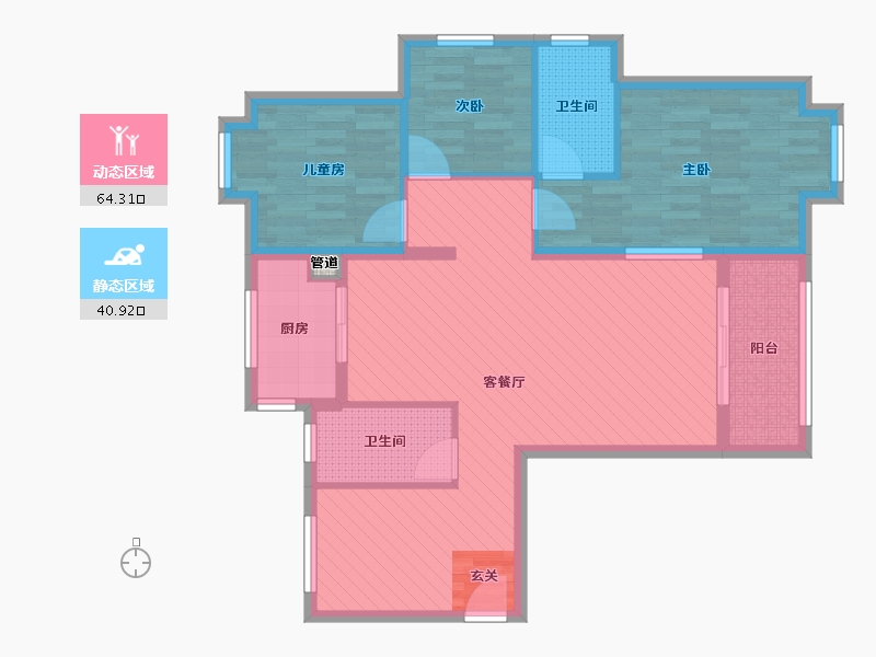 湖南省-衡阳市-华耀碧桂园十里江湾-93.19-户型库-动静分区