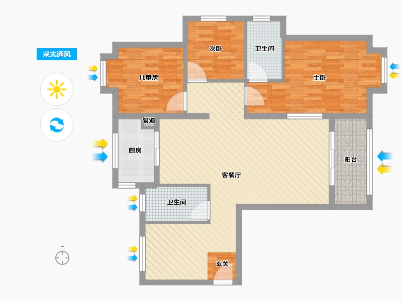 湖南省-衡阳市-华耀碧桂园十里江湾-93.19-户型库-采光通风