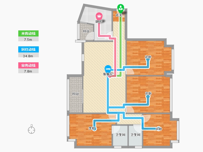 四川省-成都市-彩叠园-2期-121.92-户型库-动静线