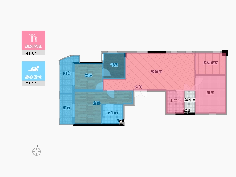 浙江省-温州市-吕浦湾-108.00-户型库-动静分区