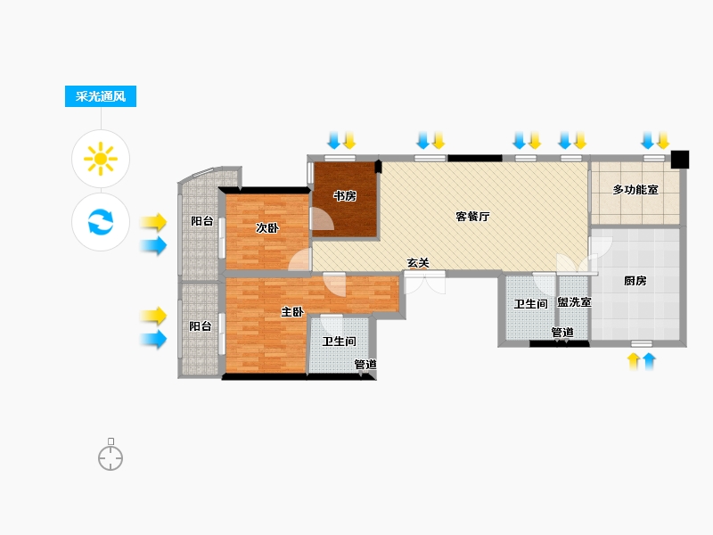 浙江省-温州市-吕浦湾-108.00-户型库-采光通风