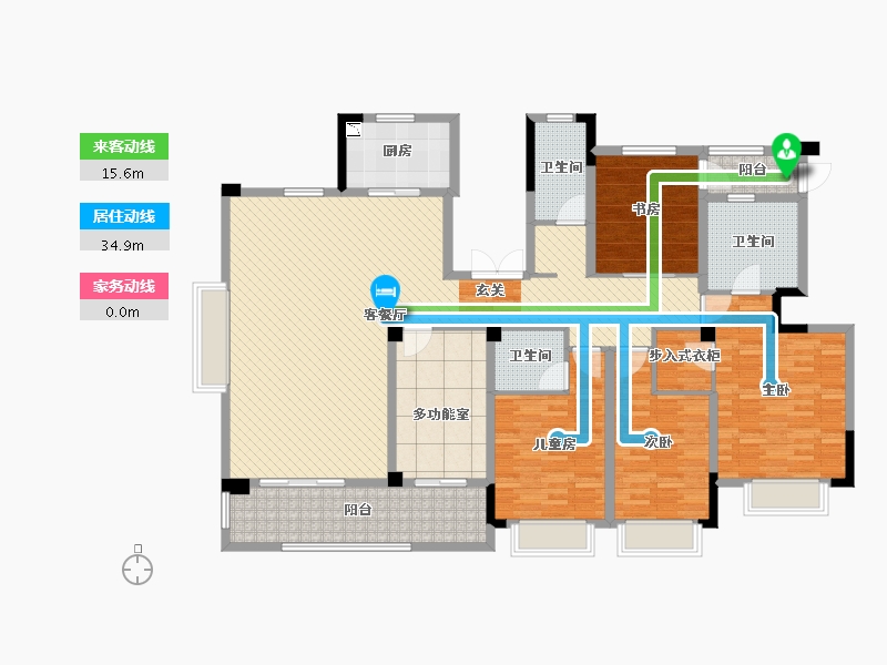 浙江省-宁波市-雅戈尔新明洲-166.00-户型库-动静线