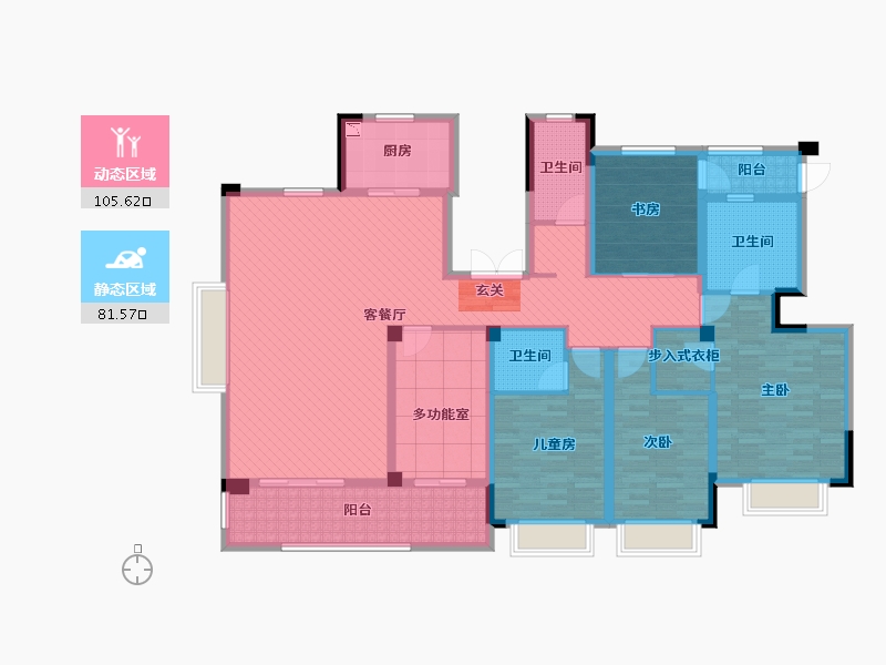 浙江省-宁波市-雅戈尔新明洲-166.00-户型库-动静分区