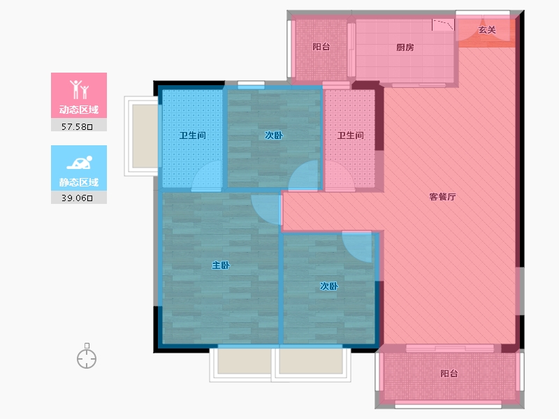 广东省-深圳市-羊台山一号-85.46-户型库-动静分区