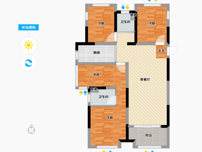 浙江省-杭州市-融创东南海-89.20-户型库-采光通风