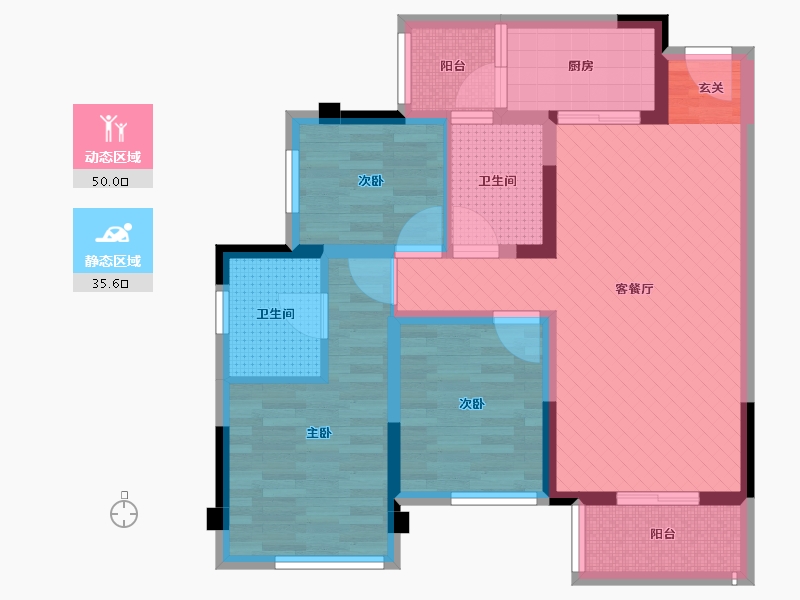 四川省-成都市-郫县中航城-73.11-户型库-动静分区