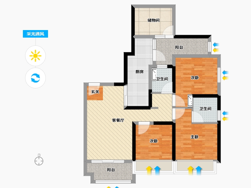 广东省-深圳市-佳兆业城市广场-80.86-户型库-采光通风