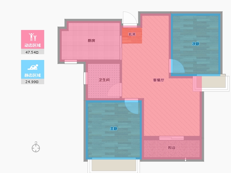 浙江省-嘉兴市-大众湖滨花园-63.08-户型库-动静分区