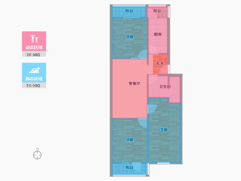 北京-北京市-海特花园-77.70-户型库-动静分区