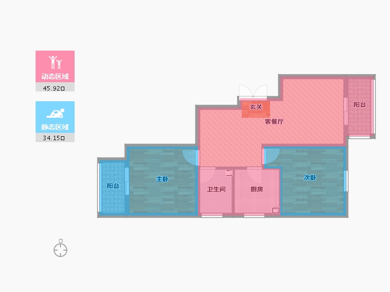 山西省-运城市-紫金苑-69.98-户型库-动静分区