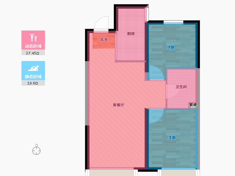 辽宁省-大连市-招商海德公园-50.61-户型库-动静分区