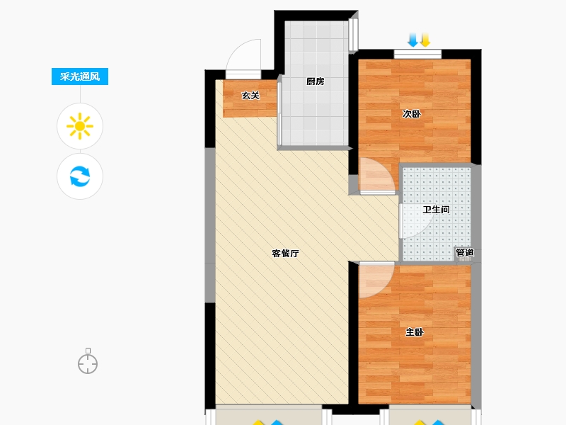 辽宁省-大连市-招商海德公园-50.61-户型库-采光通风