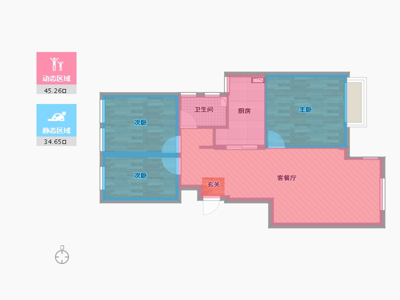 浙江省-嘉兴市-绿地美郡-70.71-户型库-动静分区