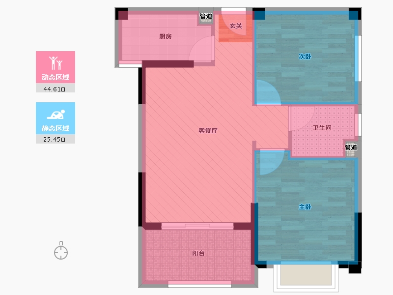 湖北省-随州市-荣御中央-62.40-户型库-动静分区