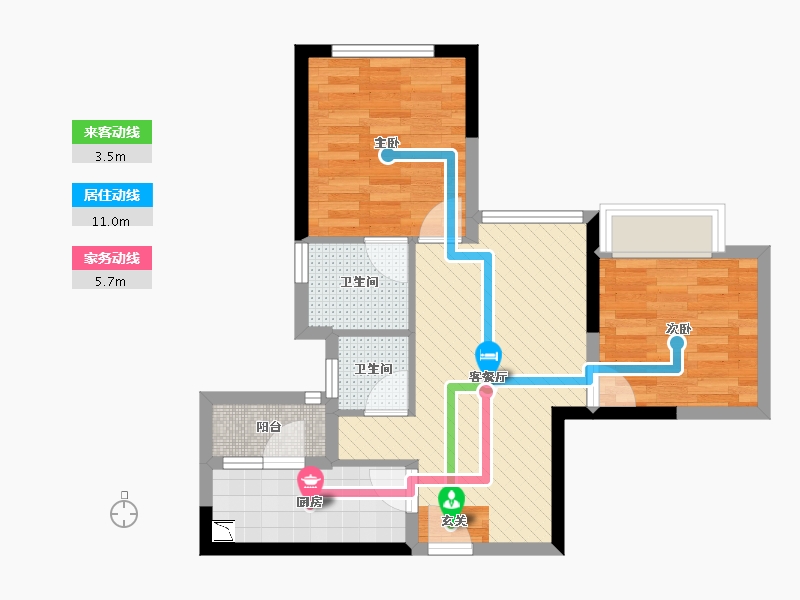 四川省-成都市-成华奥园广场-54.97-户型库-动静线