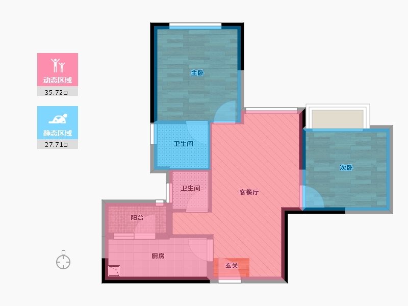 四川省-成都市-成华奥园广场-54.97-户型库-动静分区