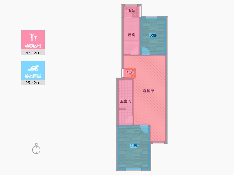 北京-北京市-龙锦苑东四区-65.09-户型库-动静分区