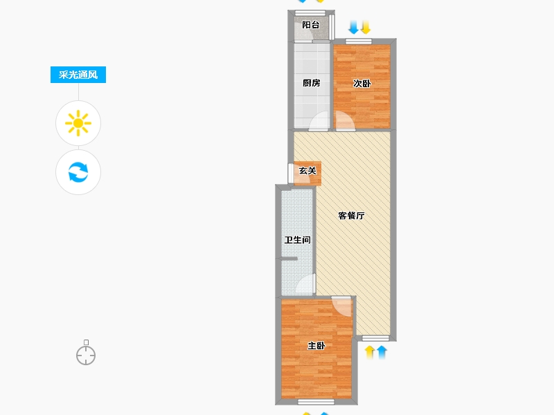 北京-北京市-龙锦苑东四区-65.09-户型库-采光通风