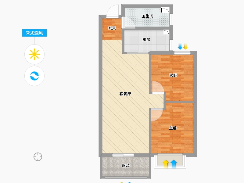 山西省-晋中市-田森-62.09-户型库-采光通风