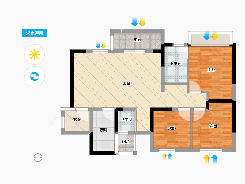 四川省-成都市-时代校园广场-78.81-户型库-采光通风