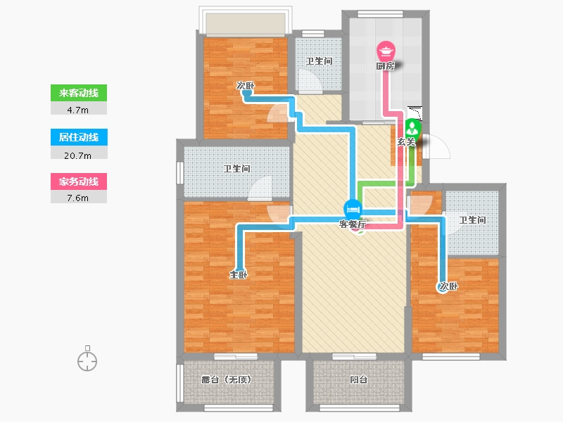 浙江省-金华市-保集湖海塘庄园-110.73-户型库-动静线