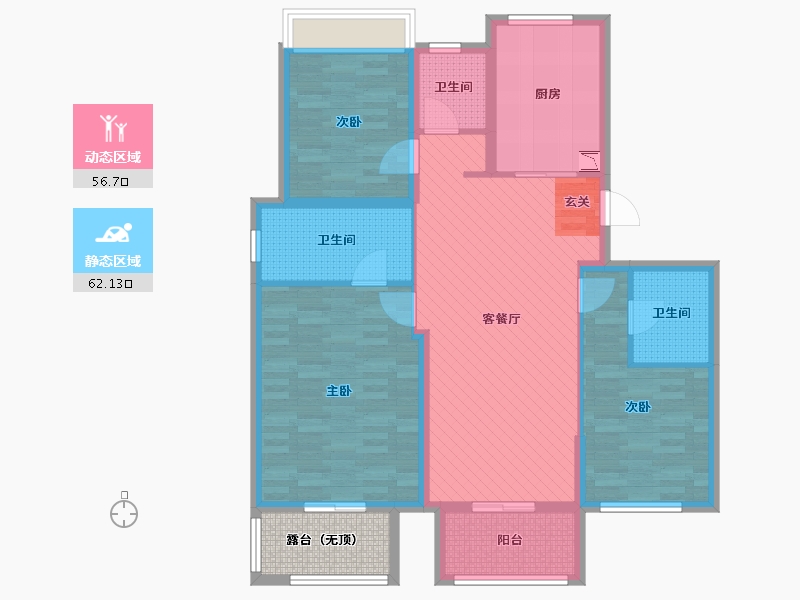 浙江省-金华市-保集湖海塘庄园-110.73-户型库-动静分区